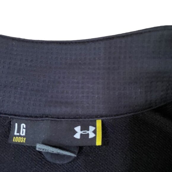 Under Armour 1/4 Zip Pullover Men’s Size Large Black Loose Fit Company Log - Picture 2 of 5